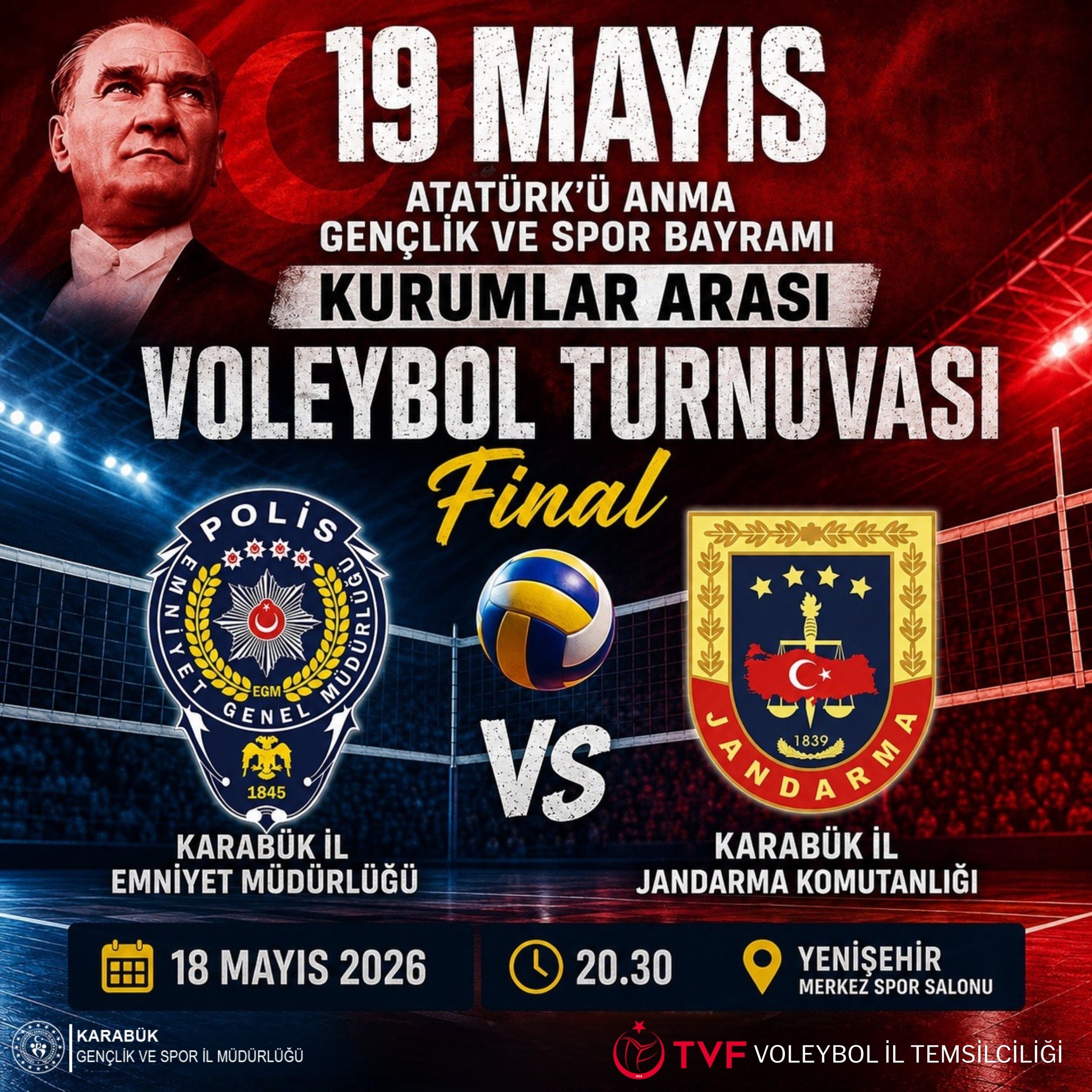 Kurumlar Arası Voleybol Turnuvası’nda Şampiyon Bu Akşam Belli Oluyor