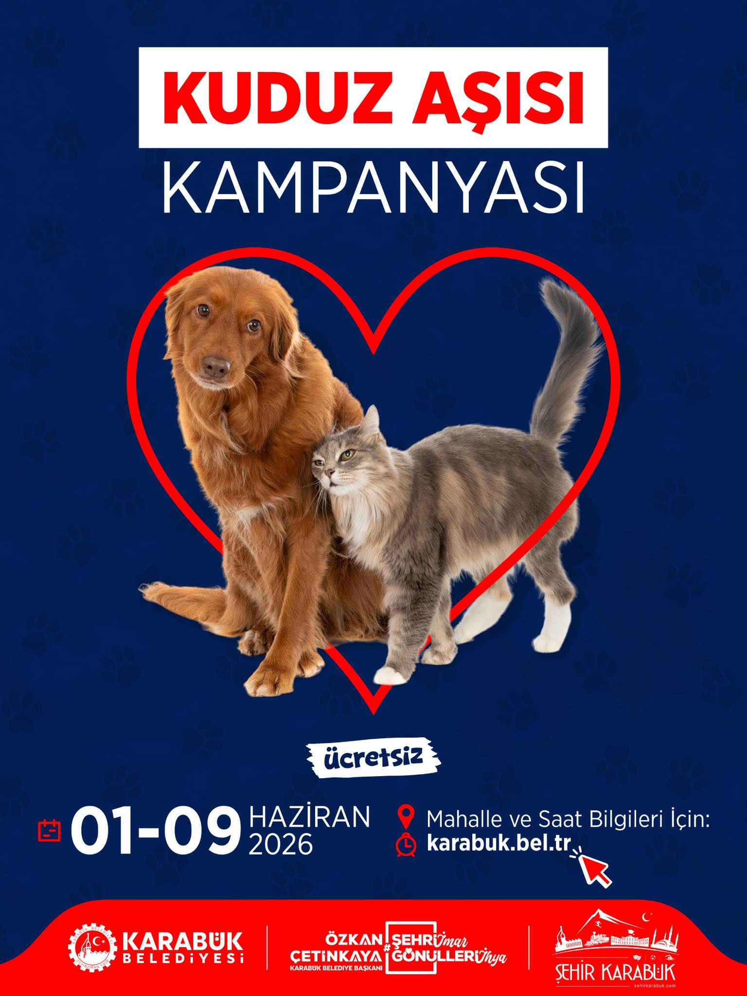 Karabük Belediyesi’nden Ücretsiz Kuduz Aşısı Kampanyası
