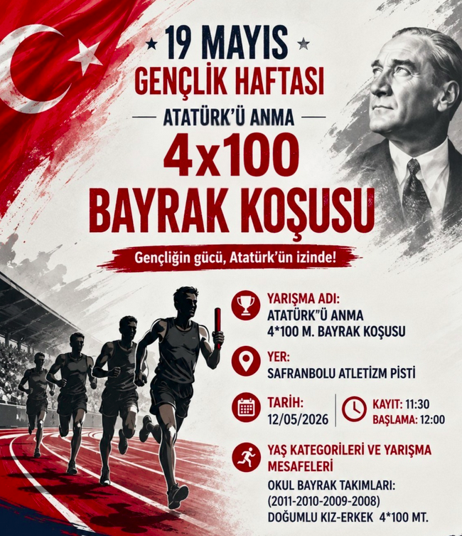 Safranbolu’da 19 Mayıs Gençlik Haftası’nda Bayrak Koşusu Heyecanı